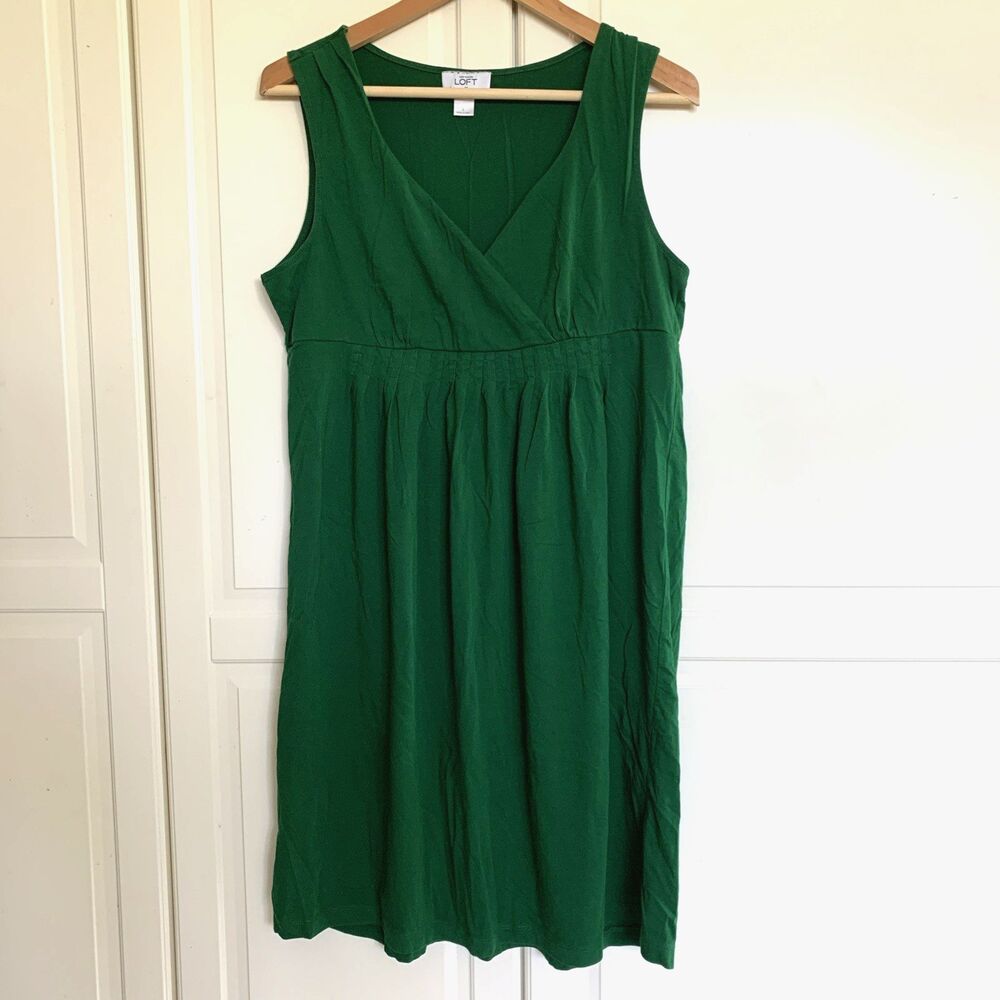 Ann Taylor Loft Sleeveless Dress Green Size L